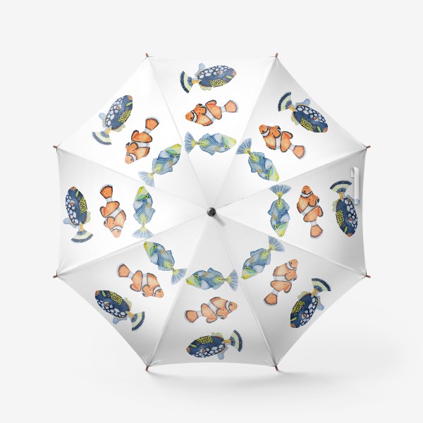 Зонт «Акварель красивые рыбки»