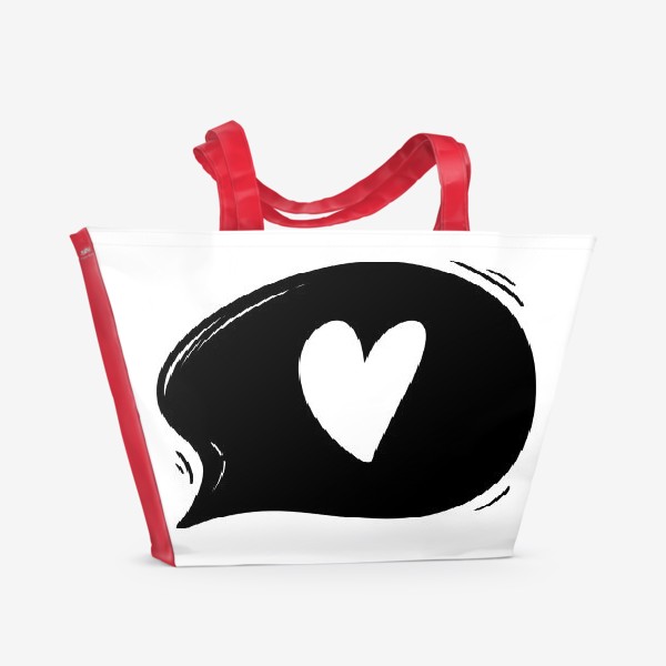 Пляжная сумка «Сердце в текстовом облаке»
