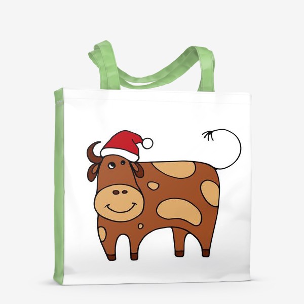 Сумка-шоппер «Новогодняя корова. Символ года. Год быка. Подарок»