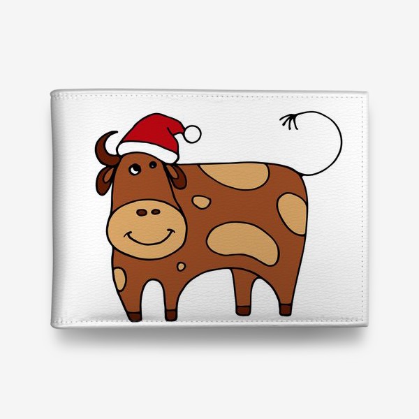 Кошелек «Новогодняя корова. Символ года. Год быка. Подарок»
