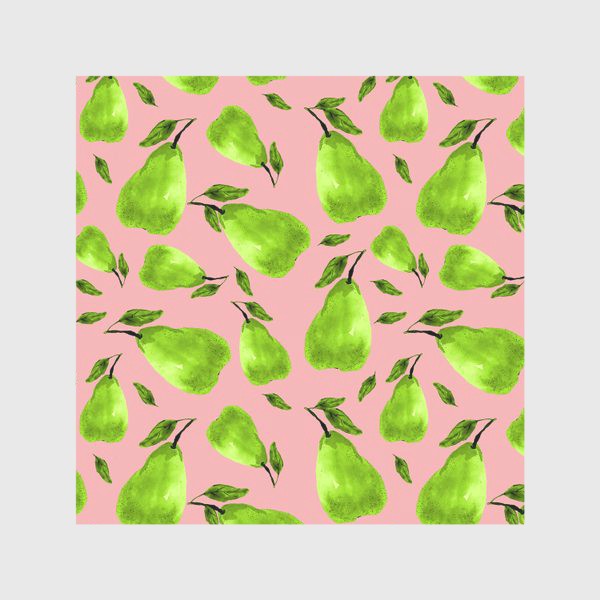 Скатерть «Зеленые груши на розовом фоне»