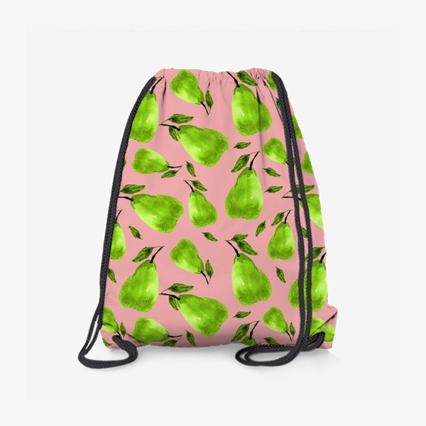 Рюкзак «Зеленые груши на розовом фоне»