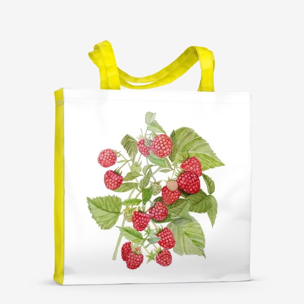 Сумка-шоппер &laquo;Watercolor illustration of red raspberry Bush.&raquo;