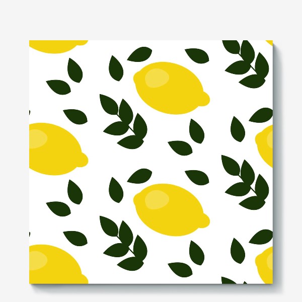 Холст &laquo;паттерн лимоны с листьями&raquo;