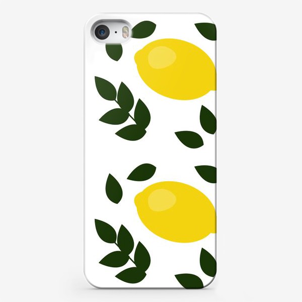 Чехол iPhone «паттерн лимоны с листьями»
