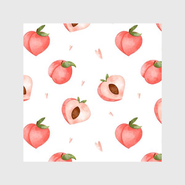 Шторы «Паттерн розовые сладкие милые персик и сердце»