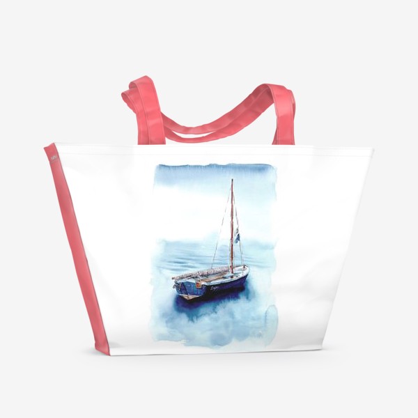 Пляжная сумка «Лодка уходит в море»