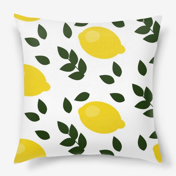Подушка &laquo;паттерн лимоны с листьями&raquo;