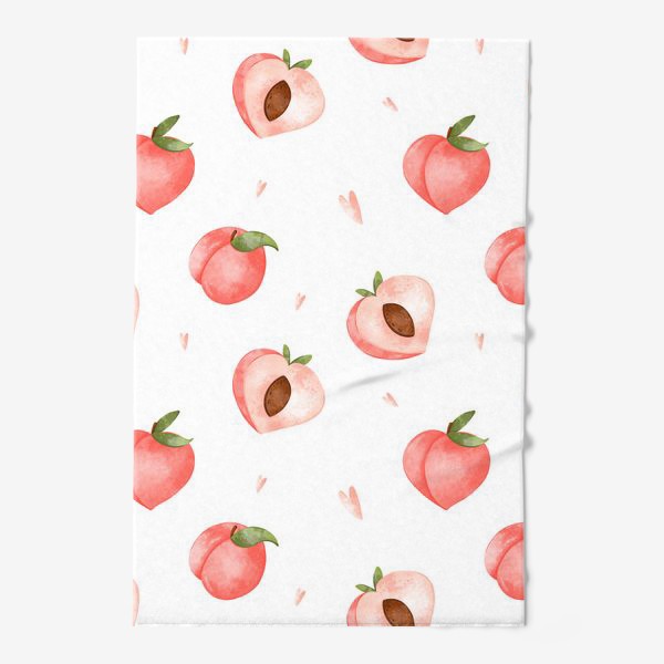 Полотенце «Паттерн розовые сладкие милые персик и сердце»