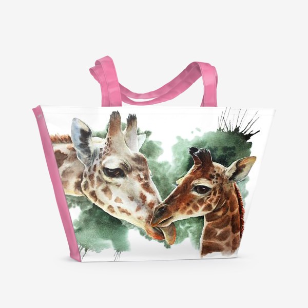 Пляжная сумка &laquo;мама-жираф с детенышем&raquo;