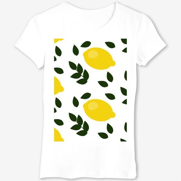 Футболка &laquo;паттерн лимоны с листьями&raquo;