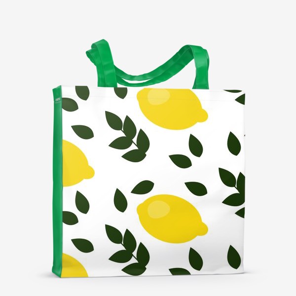 Сумка-шоппер &laquo;паттерн лимоны с листьями&raquo;