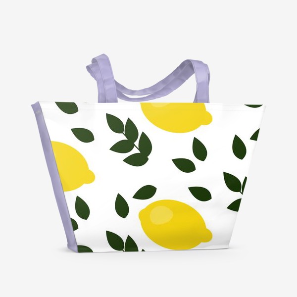 Пляжная сумка &laquo;паттерн лимоны с листьями&raquo;