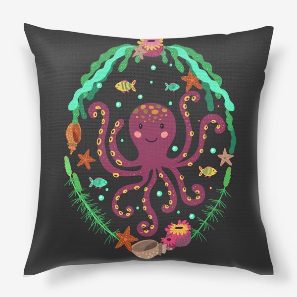 Подушка «Фиолетовый осьминог»