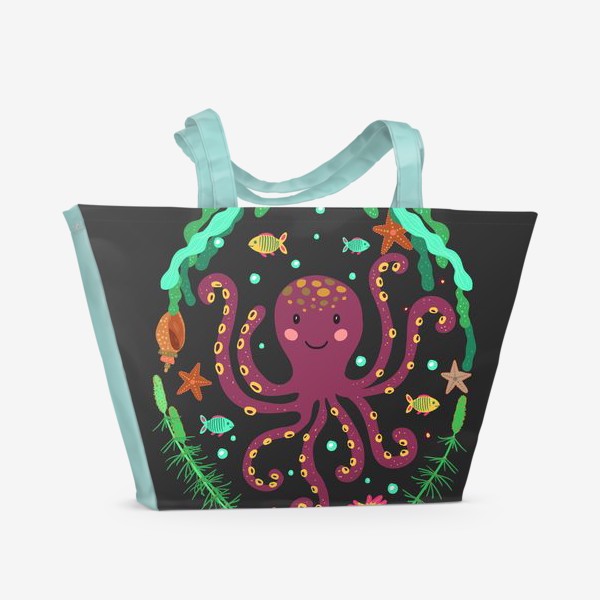 Пляжная сумка «Фиолетовый осьминог»