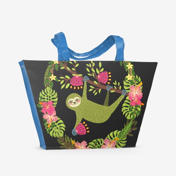 Пляжная сумка «Зеленый ленивец»
