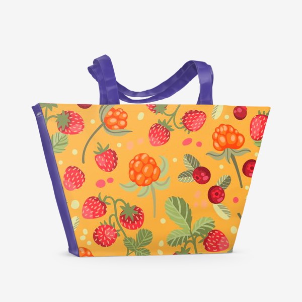 Пляжная сумка &laquo;Яркие лесные ягоды&raquo;