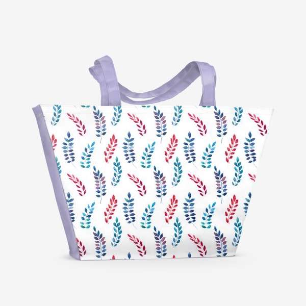 Пляжная сумка «Разноцветные акварельные веточки»