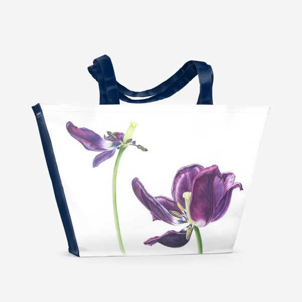 Пляжная сумка «Фиолетовые тюльпаны»