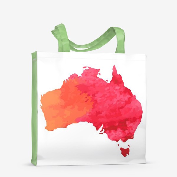 Сумка-шоппер «Карта Австралии с розовой акварельной текстурой»