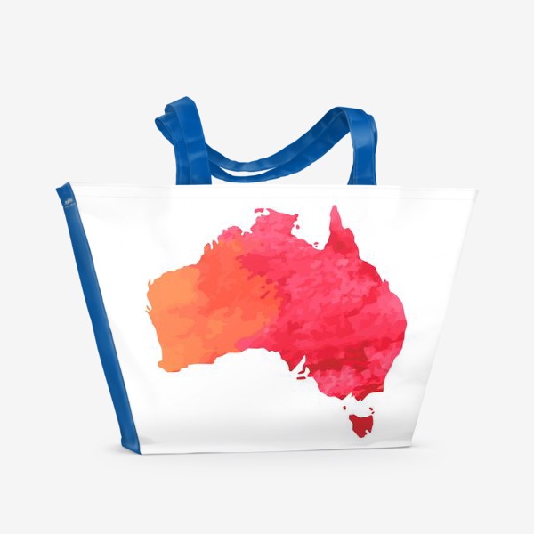 Пляжная сумка «Карта Австралии с розовой акварельной текстурой»