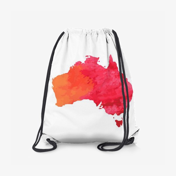 Рюкзак «Карта Австралии с розовой акварельной текстурой»