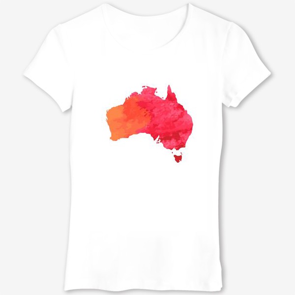 Футболка «Карта Австралии с розовой акварельной текстурой»