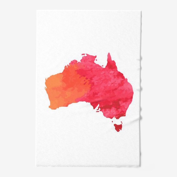 Полотенце «Карта Австралии с розовой акварельной текстурой»