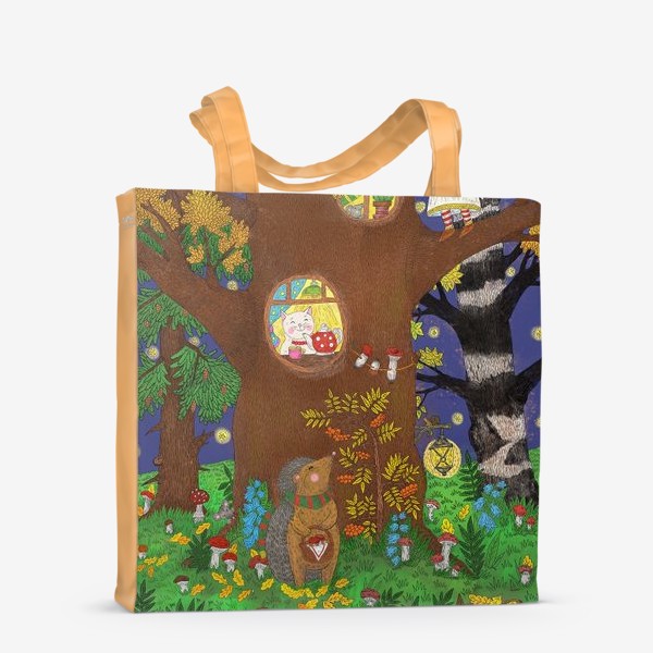 Сумка-шоппер «Маленький ежик в сказочном лесу»