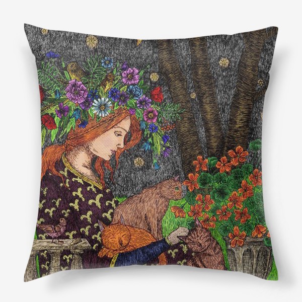 Подушка «Летняя ночь в старом саду»