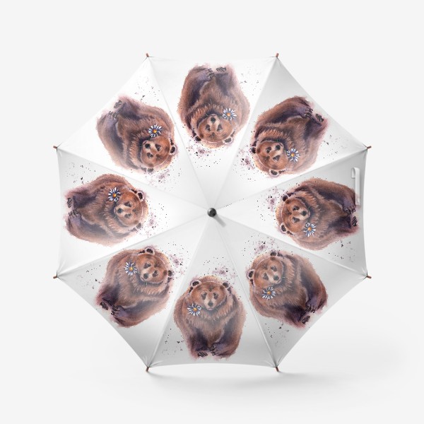 Зонт «мишка с ромашкой»