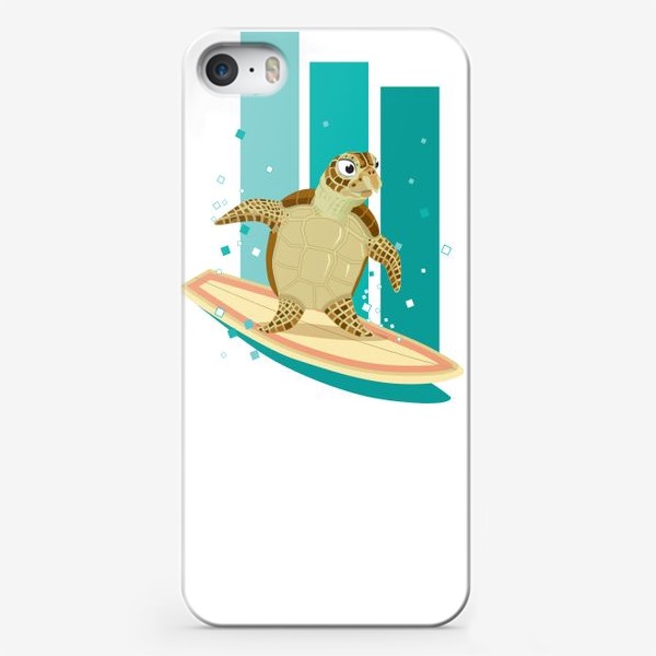 Чехол iPhone «Лето, море и черепаха серфер)»