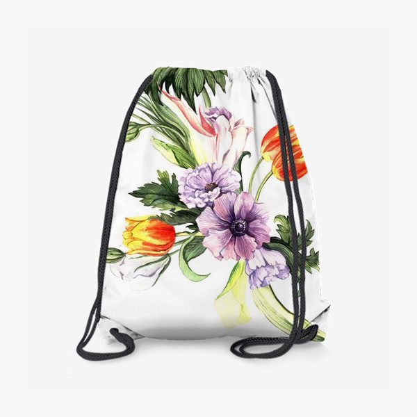 Рюкзак «Акварельные весенние цветы»
