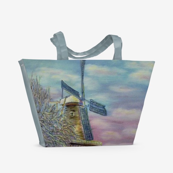 Пляжная сумка «Зимняя мельница»