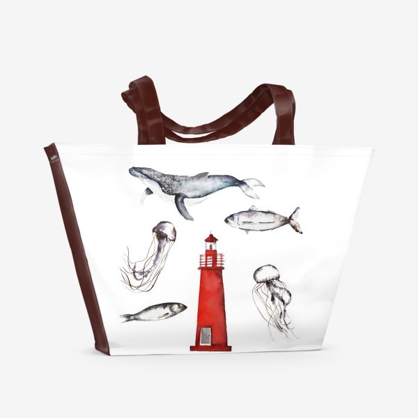 Пляжная сумка «Морская иллюстрация »