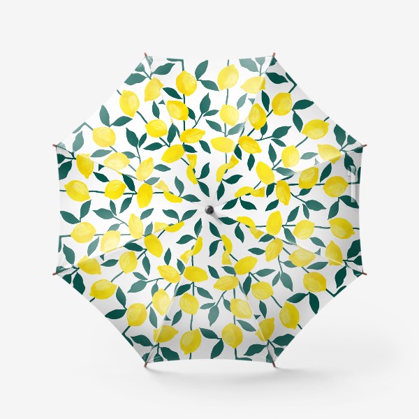 Зонт «Лимоны, акрил и тушь»