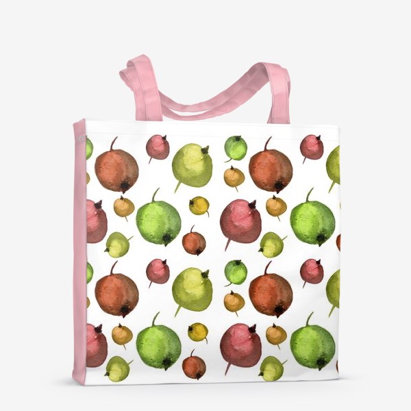 Сумка-шоппер «Яблоки паттерн акварель»