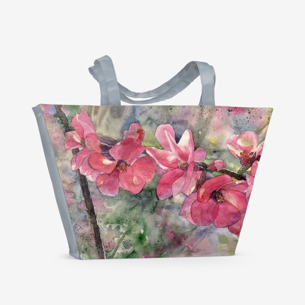 Пляжная сумка «Красные цветы»