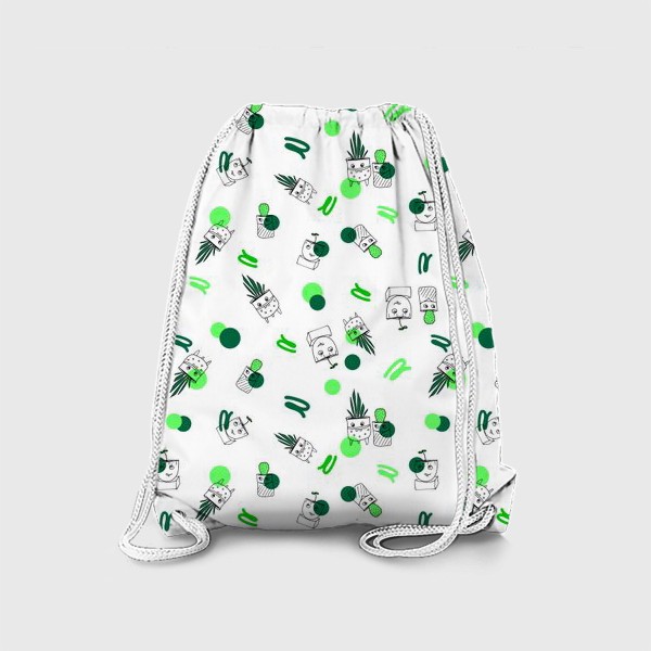 Рюкзак «Зеленые кактусы-дудлы»