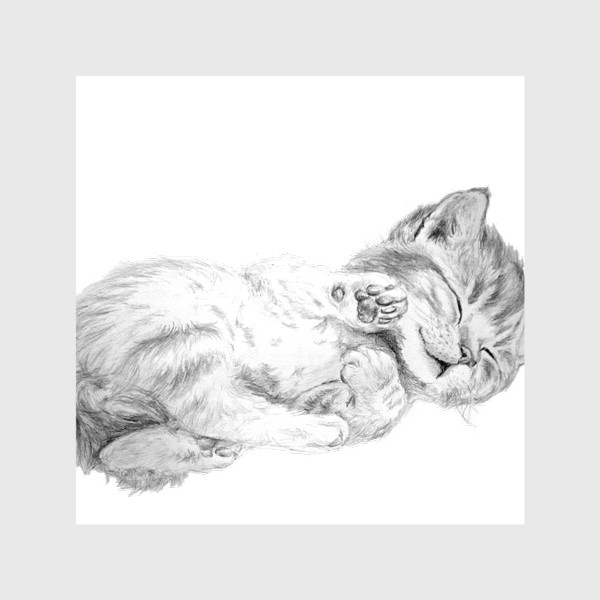 Шторы «милый котенок спит»