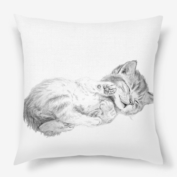 Подушка «милый котенок спит»