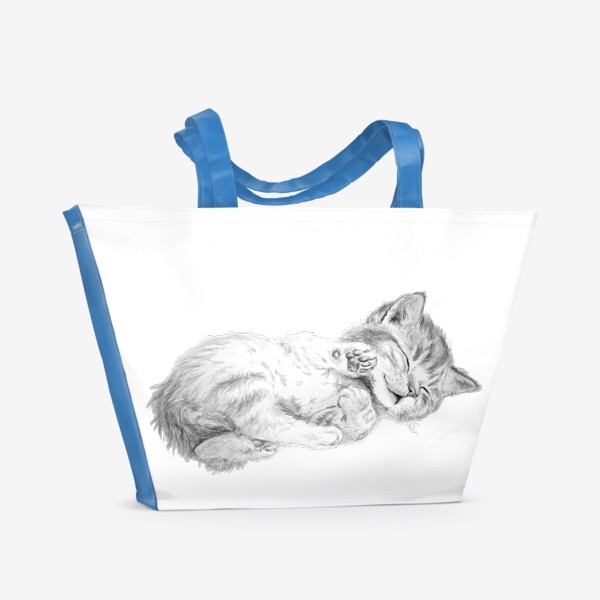 Пляжная сумка «милый котенок спит»