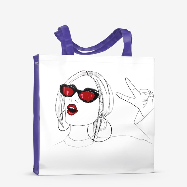 Сумка-шоппер «Девушка в красных очках»