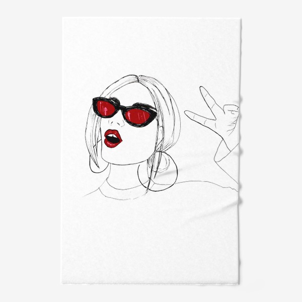 Полотенце «Девушка в красных очках»