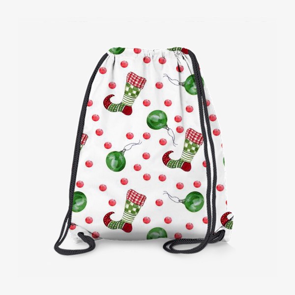 Рюкзак «Новогодние носки с зелеными шарами»