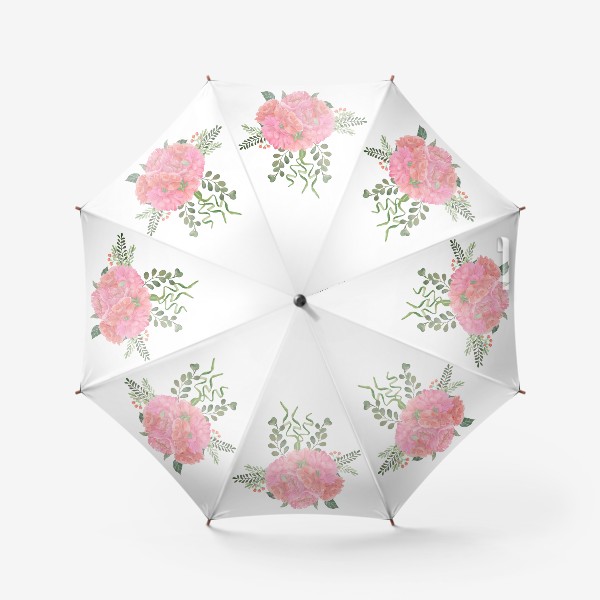 Зонт «Акварель. Букет цветов с пионами»
