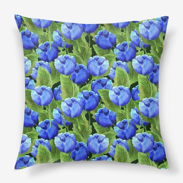 Подушка «Синие  тюльпаны»