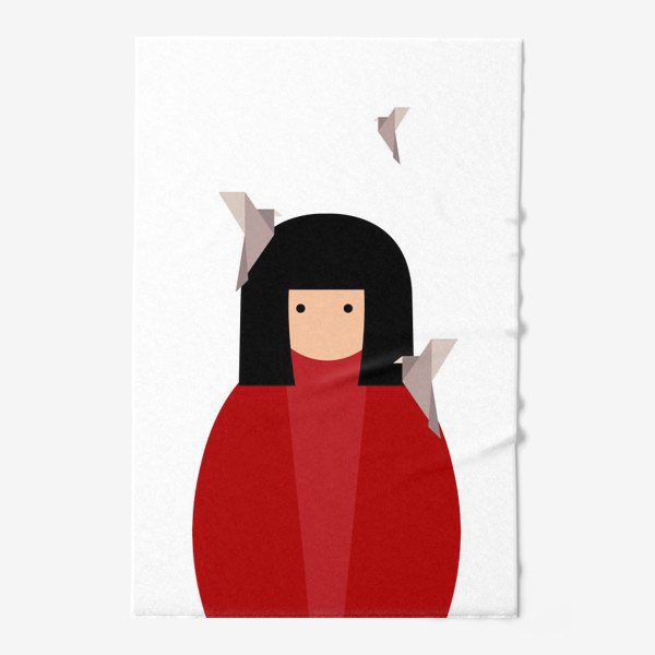Полотенце &laquo;Восточная девушка с оригами - птицами&raquo;