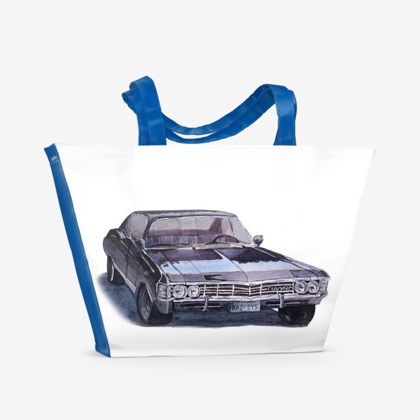 Пляжная сумка «Ретро машина Шевроле Импала 1967»