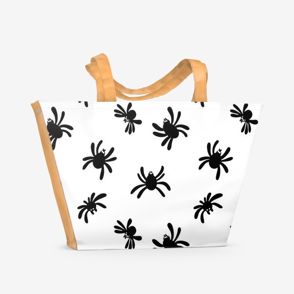 Пляжная сумка «Милые черные паучки. Вечеринка в стиле Хэллуин »